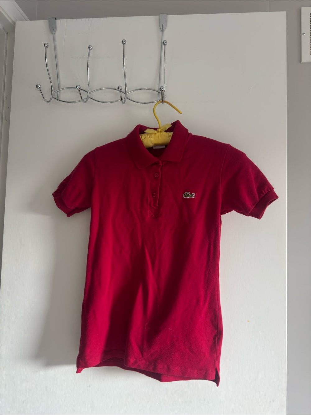 Boy’s Lacoste Red Polo Shirt with Signature Croc